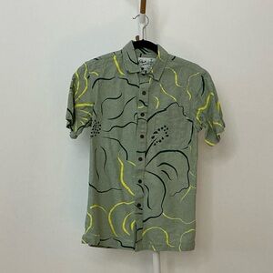 Roberta Oaks Green Hibiscus S/S Aloha Shirt